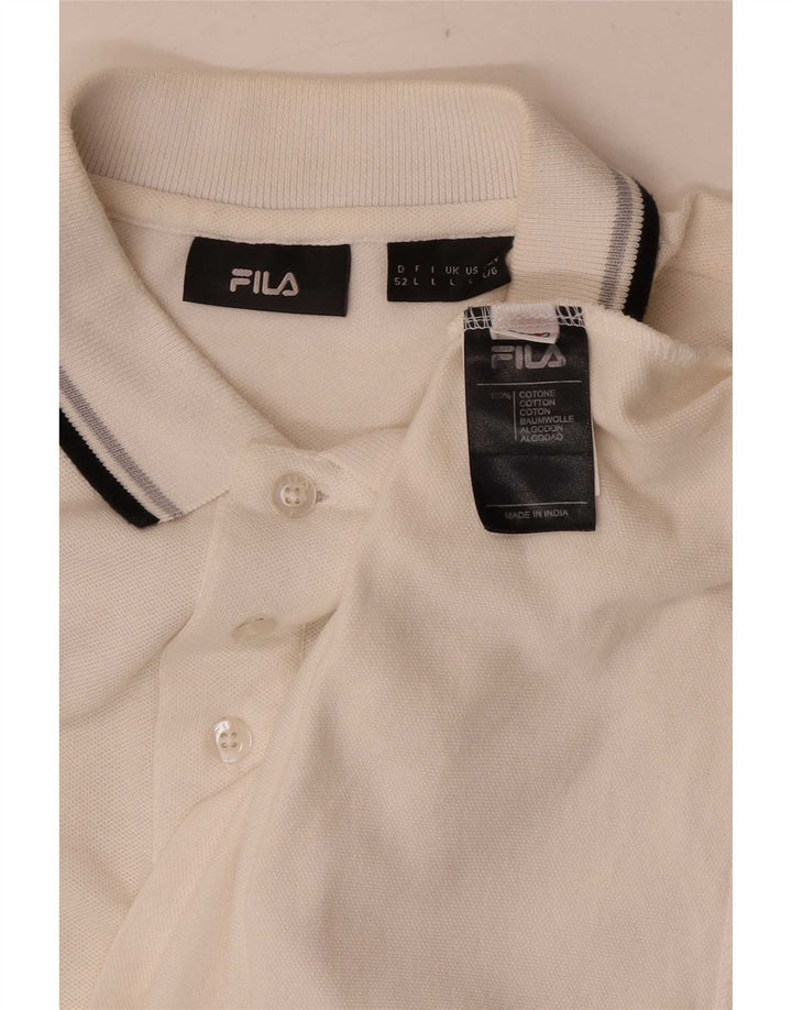 Męska koszulka polo Fila, duża, biała, bawełniana