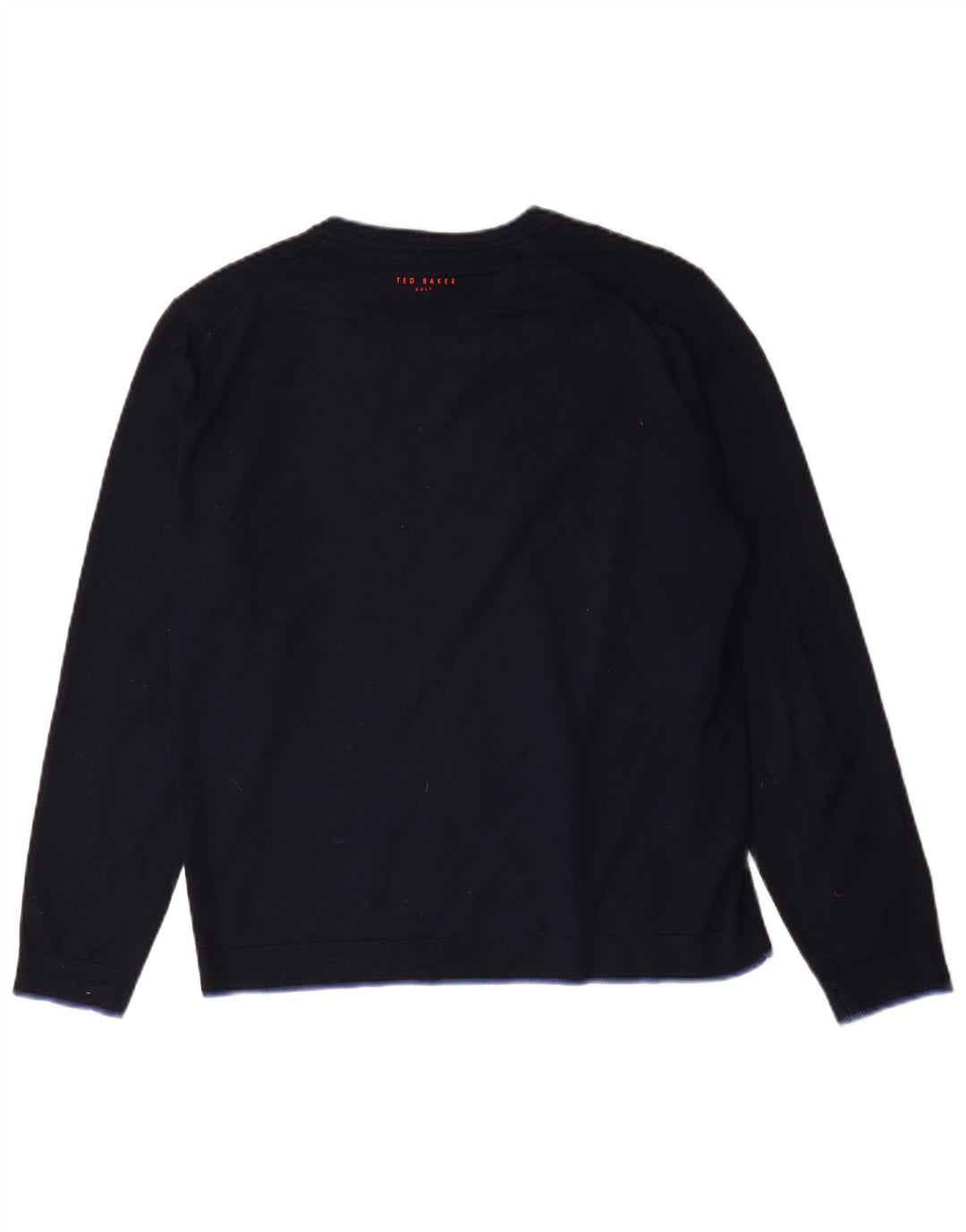 Męski sweter Ted Baker z dekoltem w kształcie litery V, rozmiar 4, duży granatowy