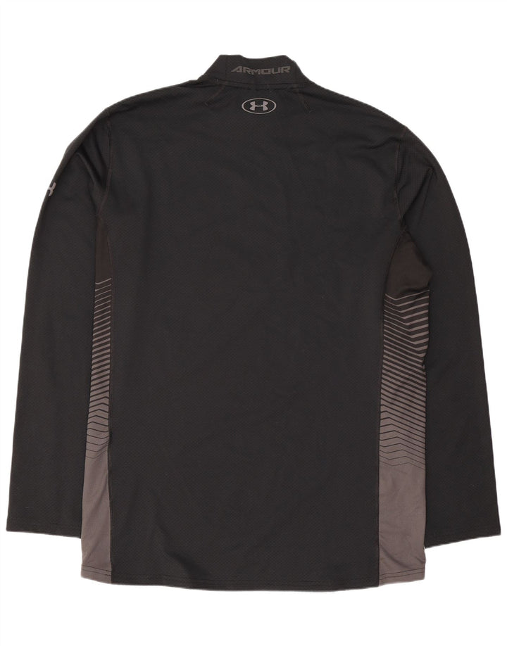 Męska koszulka męska Cold Gear z długim rękawem XL, czarna, z blokami kolorów, Under Armour