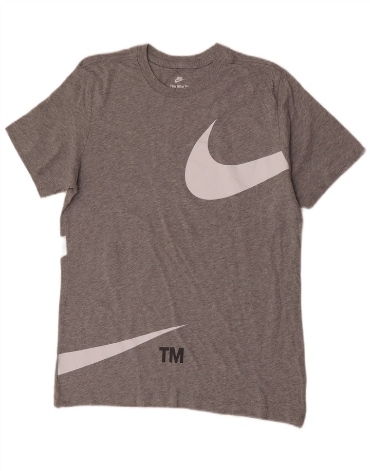 Męski T-shirt z grafiką Nike, średnioszary, bawełniany