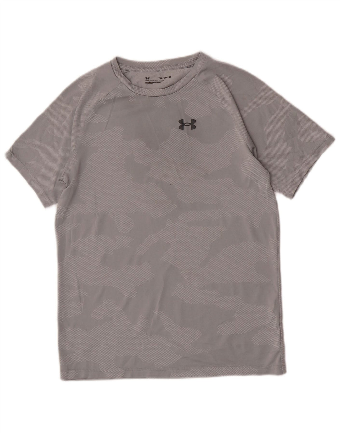 Koszulka chłopięca Under Armour 13-14 lat XL, szary kamuflaż, poliester