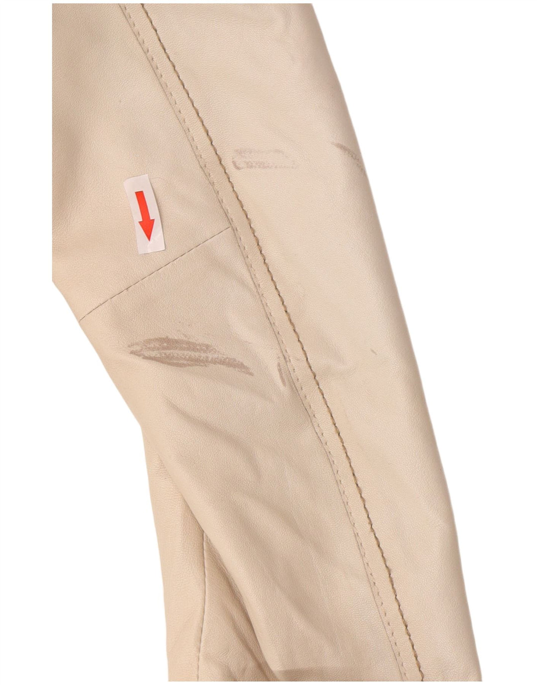 Vintage damska marynarka skórzana typu Crop UK 8 Small Beige