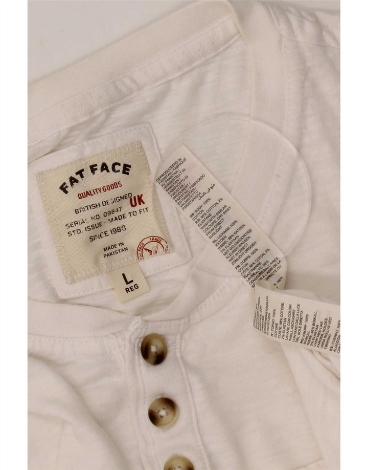 T-shirt męski Fat Face, duży, biały, bawełniany