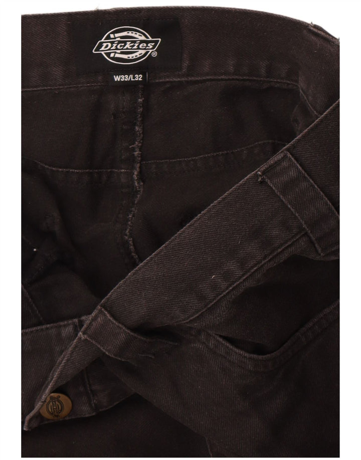 Dickies Mens Straight Cargo Trousers W33 L32 Black