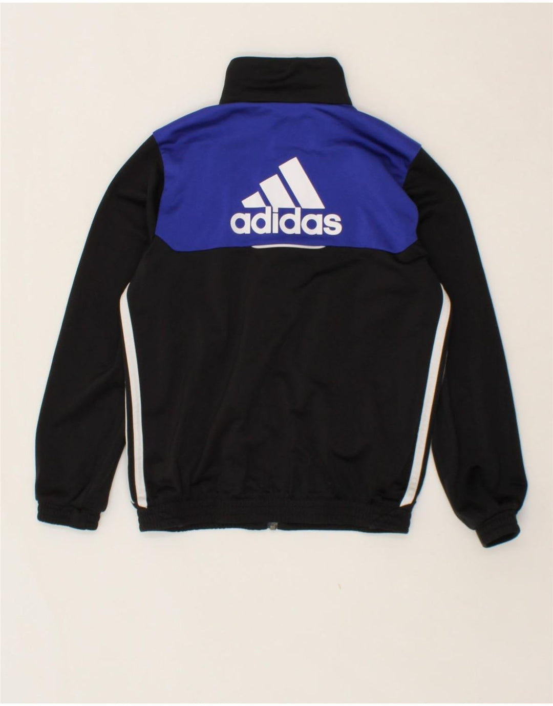 ADIDAS Boys Graphic Tracksuit Top Jacket 9-10 Years Black Colourblock Vintage Adidas and Second-Hand Adidas from Messina Hembry 