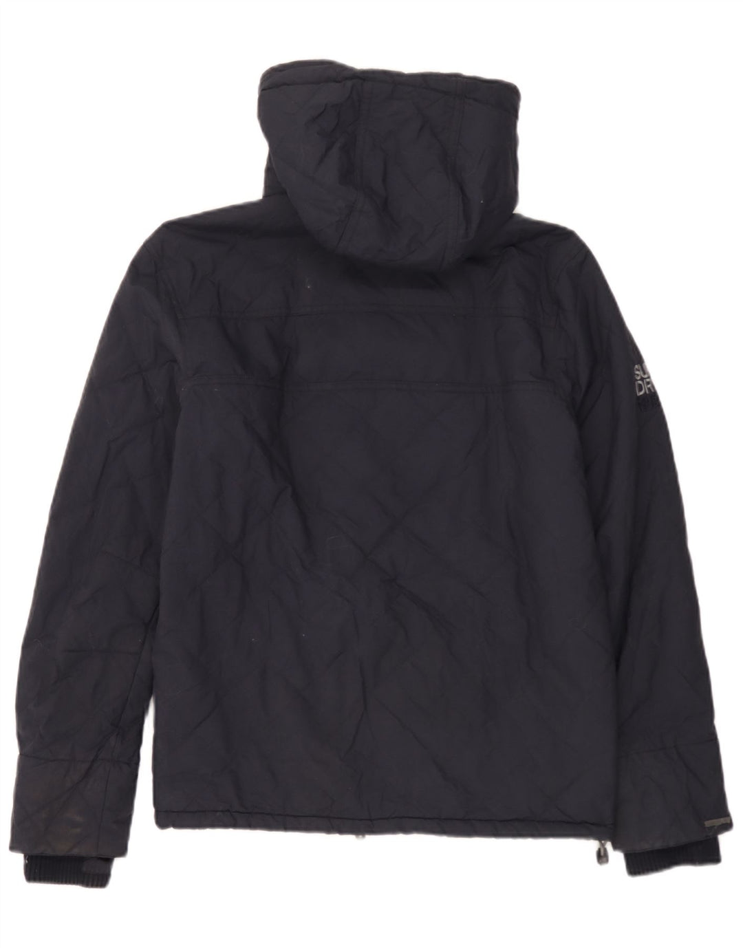 Męska kurtka wiatrówka z kapturem Superdry UK 36, mała, granatowa, nylonowa