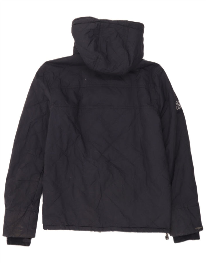 Męska kurtka wiatrówka z kapturem Superdry UK 36, mała, granatowa, nylonowa