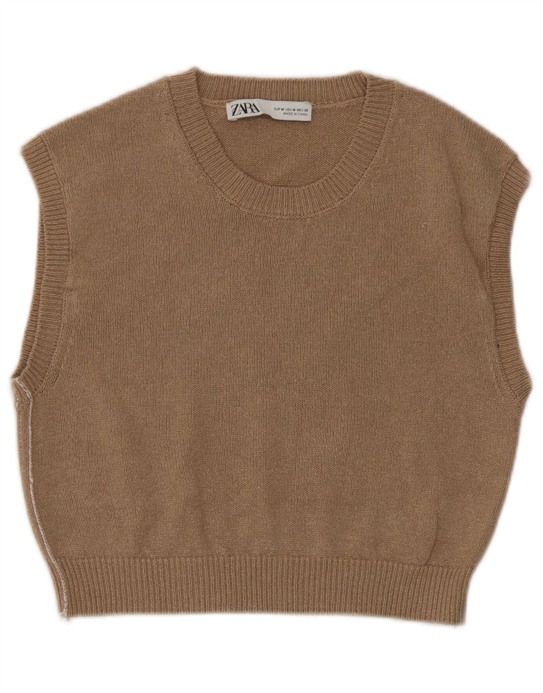 Damski podkoszulek Zara Crop Vest UK 12, średni brąz