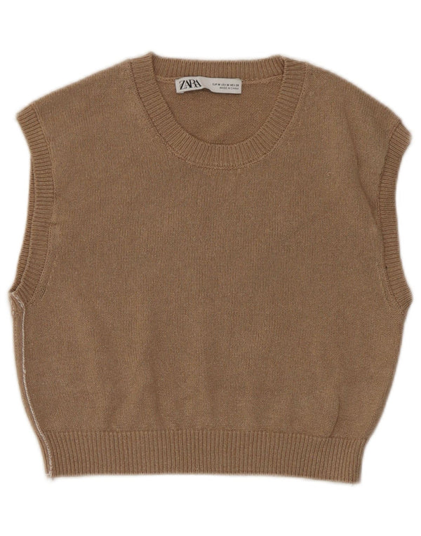 Damski podkoszulek Zara Crop Vest UK 12, średni brąz