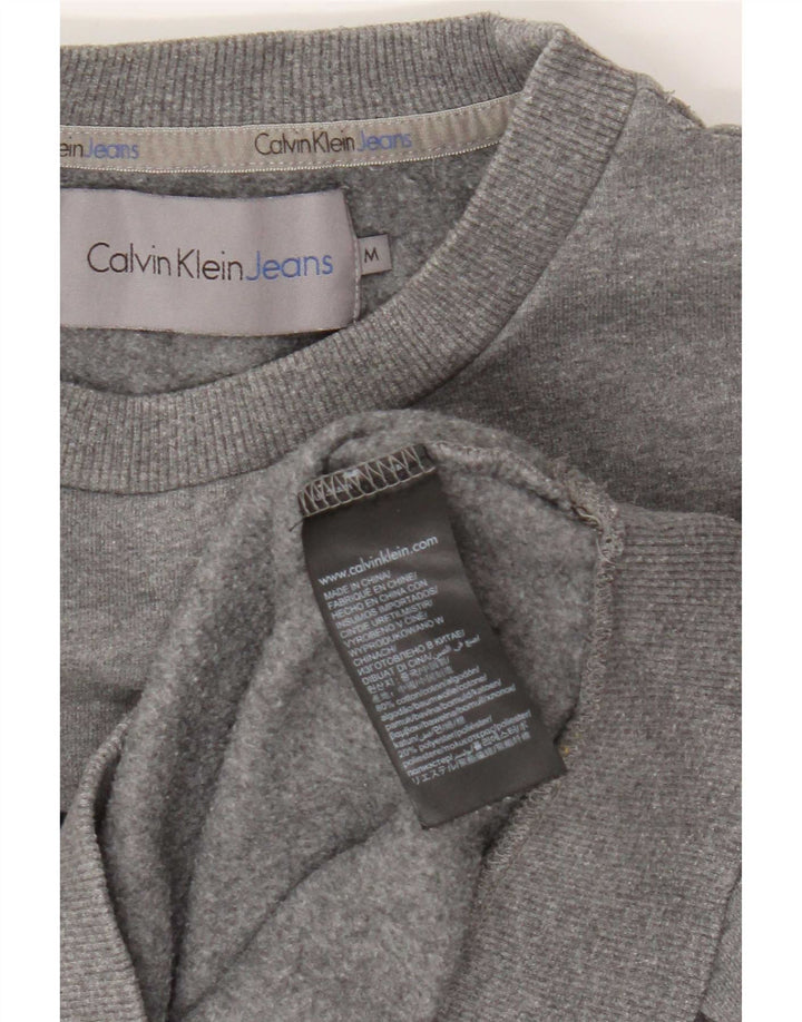 Męska bluza z grafiką Calvin Klein Jeans, średnioszara, nakrapiana