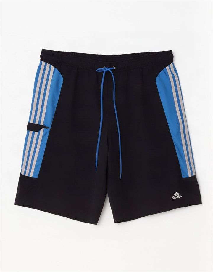 Męskie spodenki kąpielowe Adidas Cargo, duże, granatowe, z blokami kolorów, poliestrowe