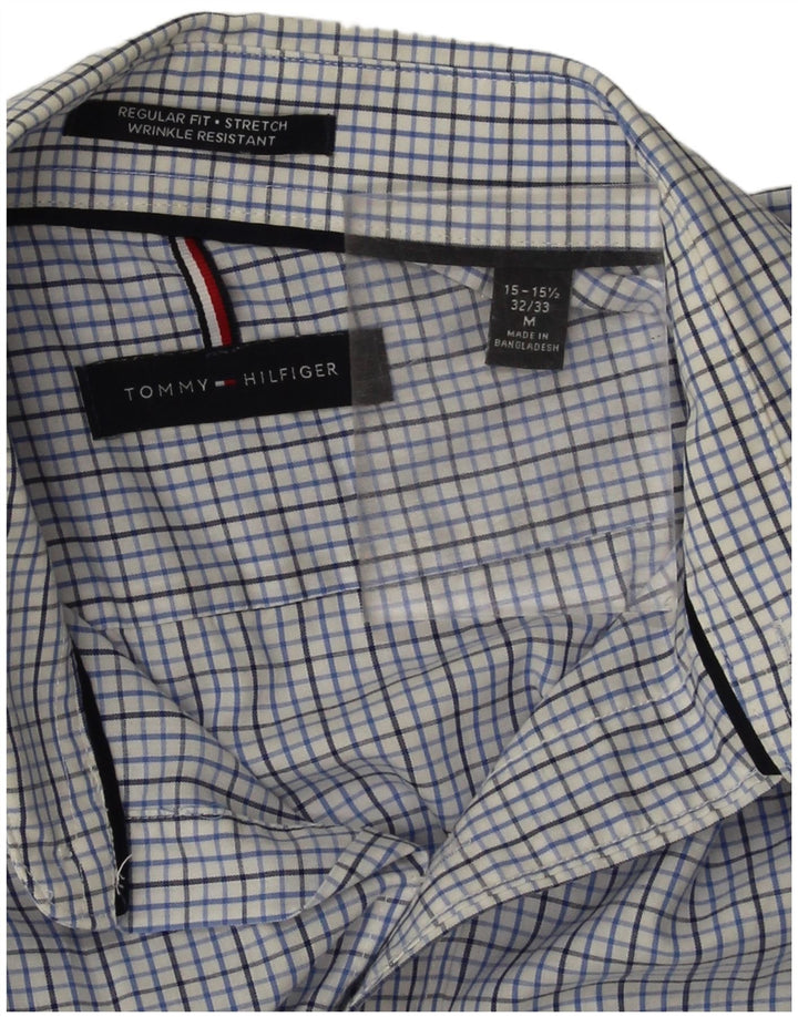 Koszula męska Tommy Hilfiger o regularnym kroju, rozmiar 15 1/2, bawełniana w średnią niebieską kratkę