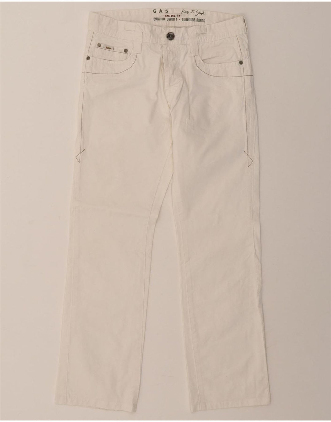 GAS Womens Straight Jeans W29 L29 White Cotton Vintage Gas and Second-Hand Gas from Messina Hembry 
