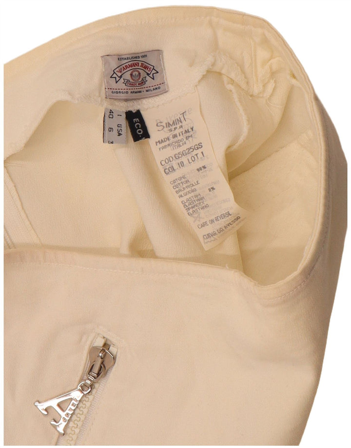 Damska spódnica mini z wysokim stanem Armani IT 40 Small W24 Biała bawełna