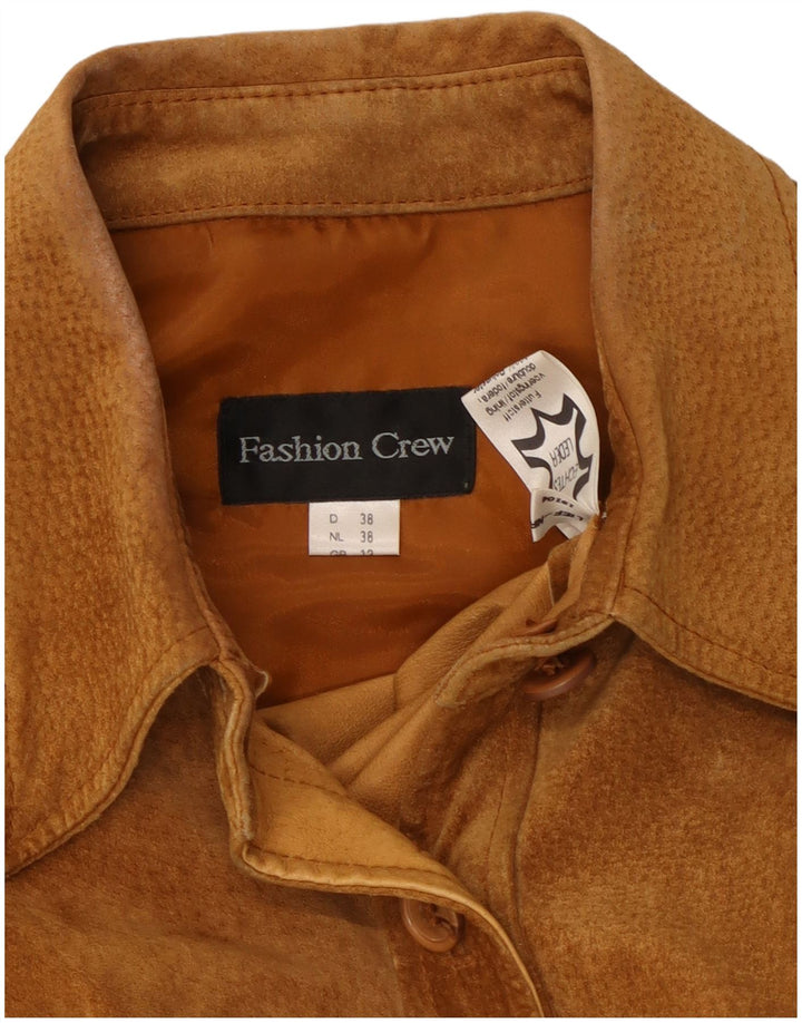 Zamszowa koszula damska VINTAGE UK 12, średnia beżowa skóra