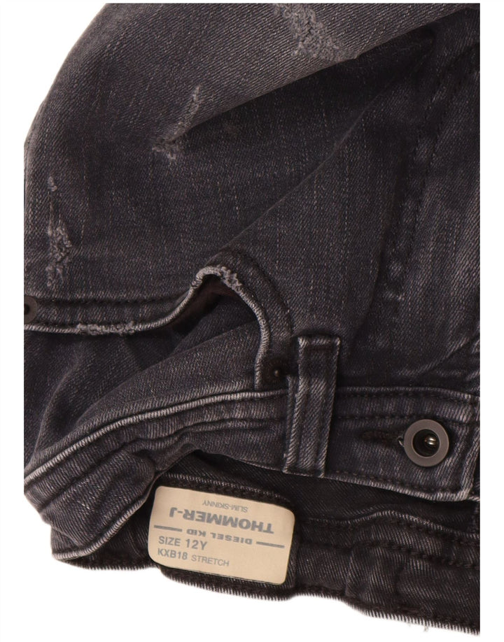 DIESEL Chłopięce Thommer Slim Skinny Jeans 11-12 lat W26 L28 Szara bawełna