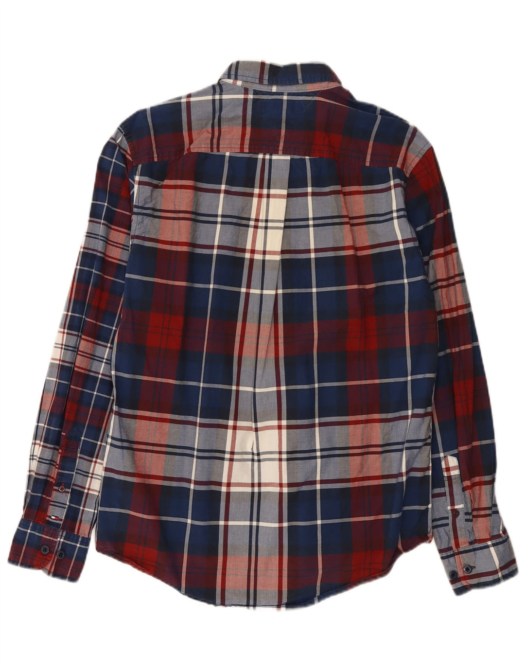 Męska koszula o regularnym kroju Tommy Hilfiger w średnią niebieską kratę, bawełniana