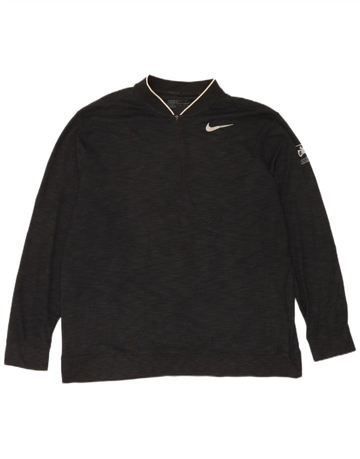 Męski dres Nike Dri Fit z zamkiem błyskawicznym na szyi, 2XL, czarny, nakrapiany