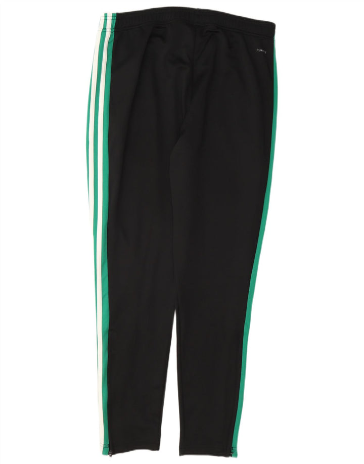 Męskie spodnie dresowe Adidas Climalite, duże, czarne, z blokami kolorów, poliestrowe