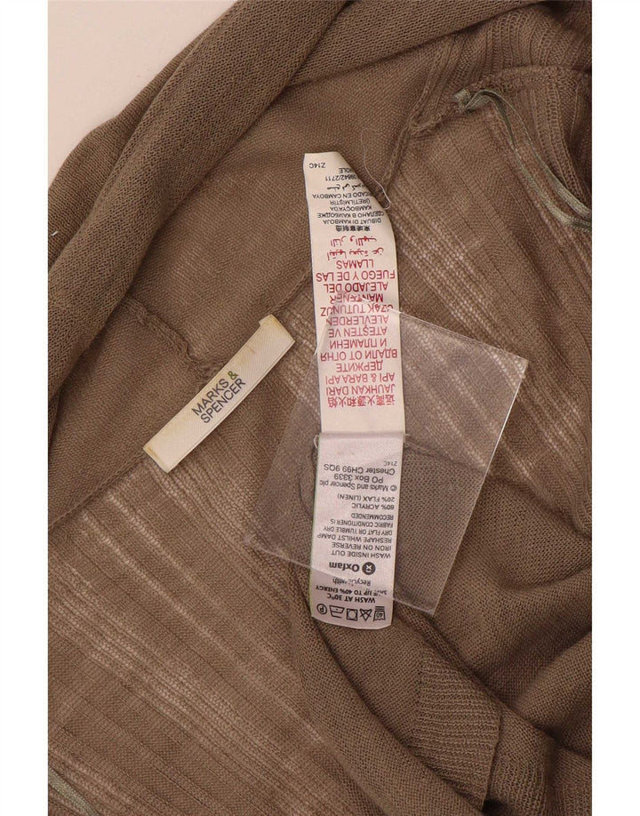 Marks & Spencer Damski sweter rozpinany o długim kroju, UK 14, średni brąz