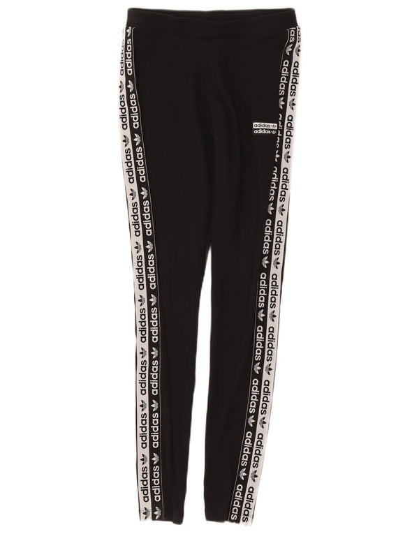 Damskie legginsy Adidas Graphic UK 8 Small, czarne, bawełniane