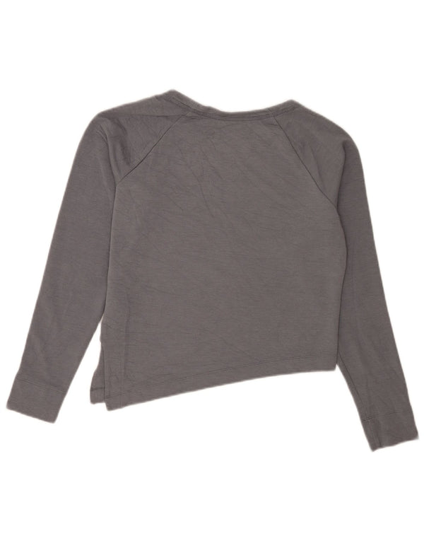 Damska koszulka Nike Crop Graphic Top z długim rękawem UK 8 Small, szara, wiskozowa, sportowa
