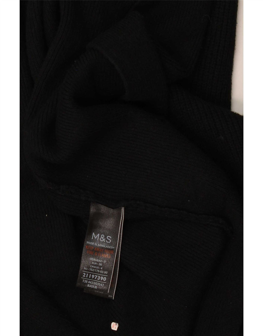Marks & Spencer Damski sweter rozpinany UK 8 Small Black Wiskoza