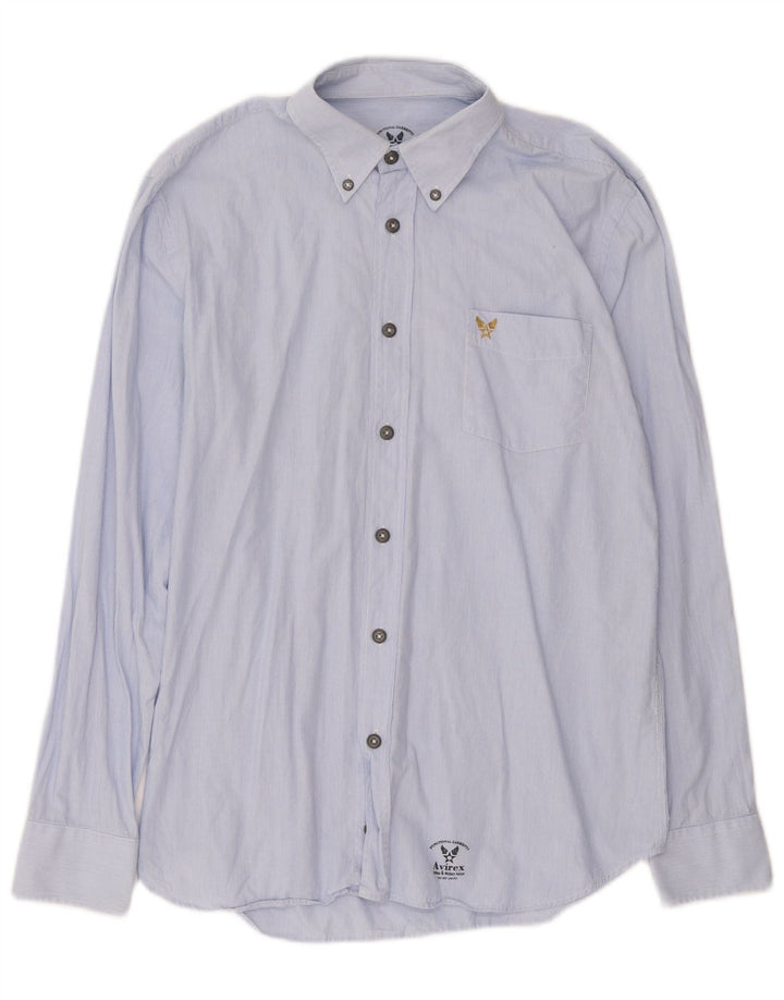 Koszula męska Avirex w średnie niebieskie prążki