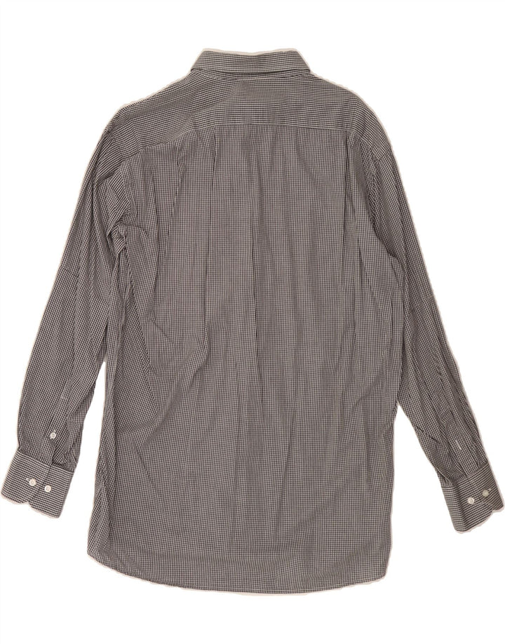 TRUSSARDI Mens Shirt Size 45/46 2XL Black Gingham Vintage Trussardi and Second-Hand Trussardi from Messina Hembry 