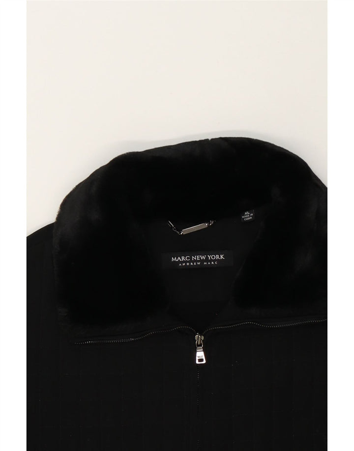 ANDREW MARC Womens Overcoat UK 18 XL Black Polyester Vintage Andrew Marc and Second-Hand Andrew Marc from Messina Hembry 