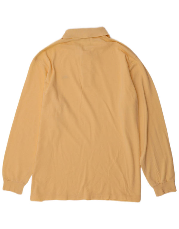 Męska koszulka polo Lacoste z długim rękawem, rozmiar 7, 2XL, żółta bawełna
