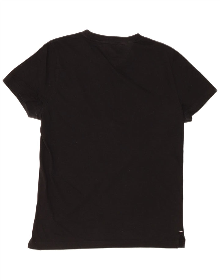 T-shirt męski TOMMY HILFIGER, mały, czarny, bawełniany