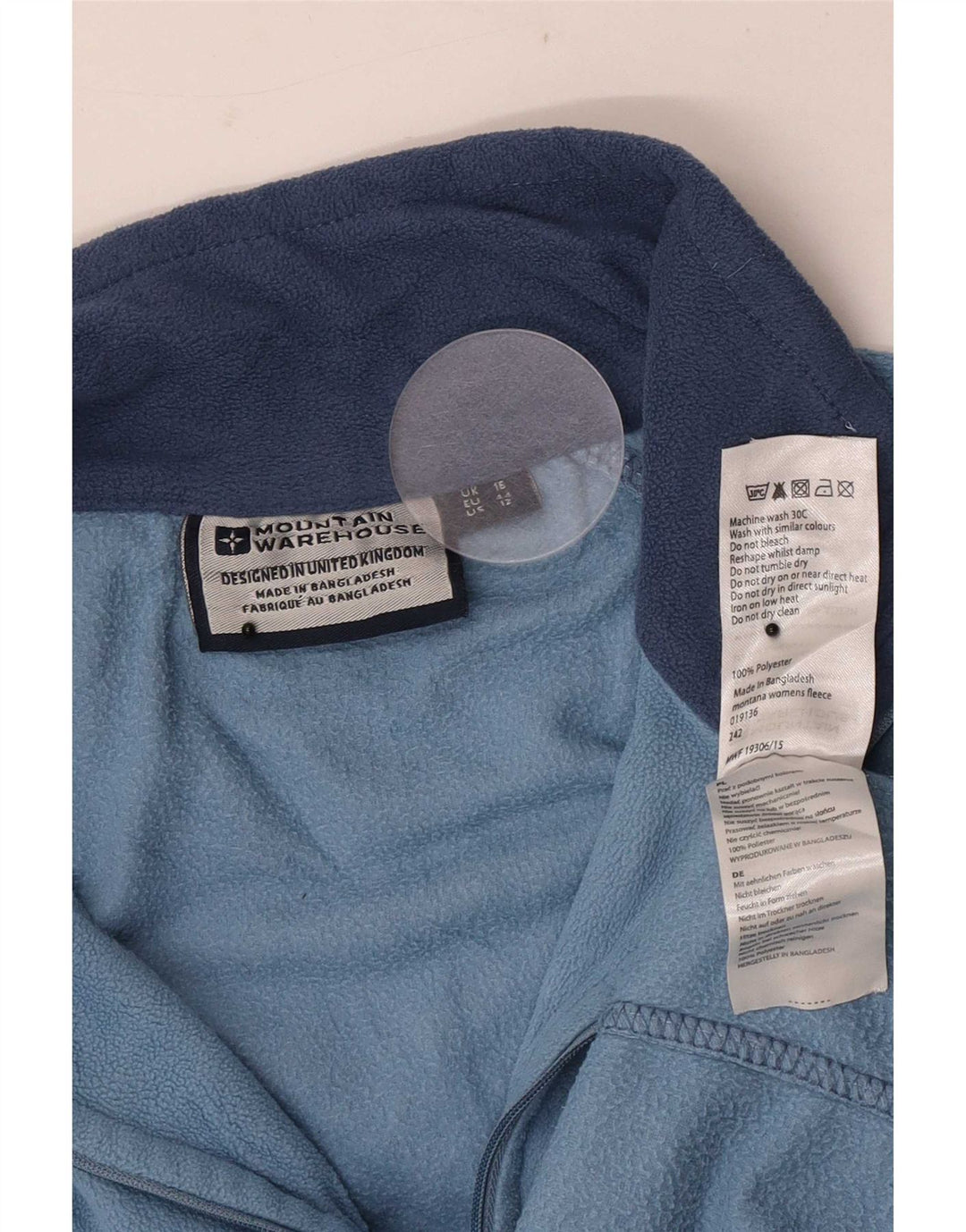 Damski sweter polarowy Mountain Warehouse z zamkiem błyskawicznym, UK 16, duży, niebieski poliester