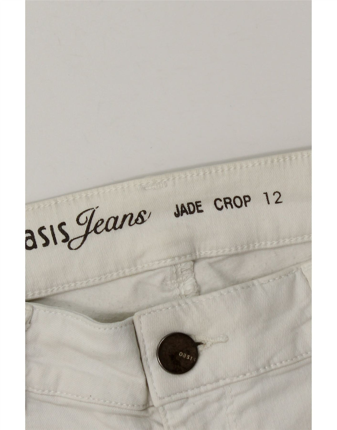 Damskie spodenki jeansowe Oasis UK 12 Medium W28 Biała bawełna