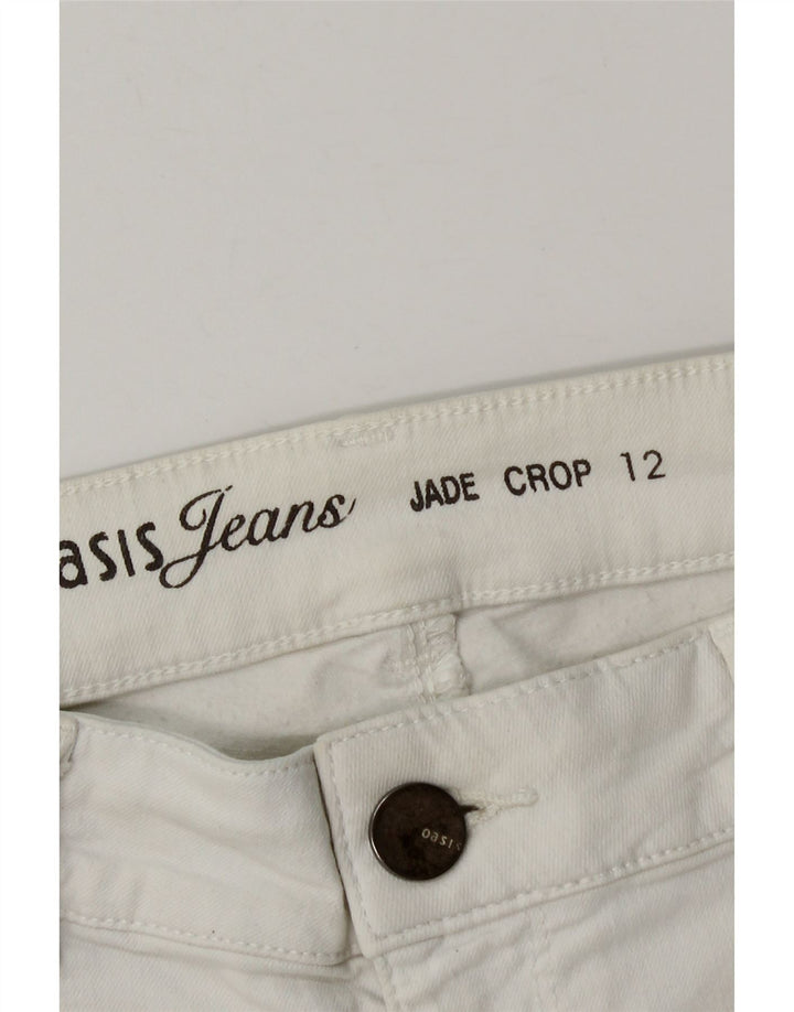 Damskie spodenki jeansowe Oasis UK 12 Medium W28 Biała bawełna