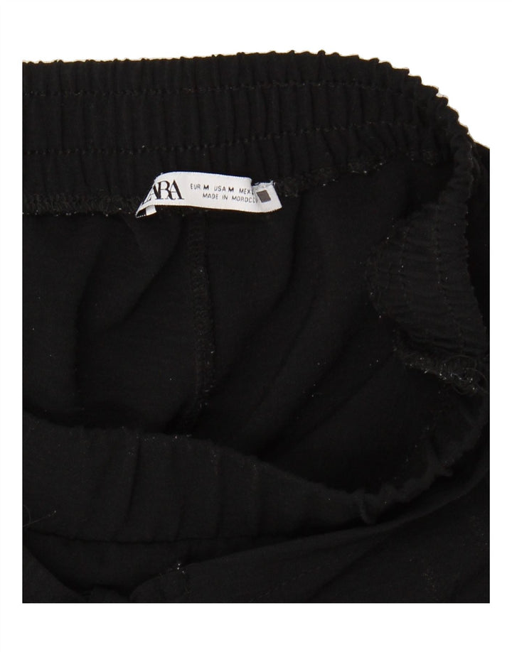 ZARA Womens Wide Leg Trousers Medium  Black Polyester Vintage Zara and Second-Hand Zara from Messina Hembry 