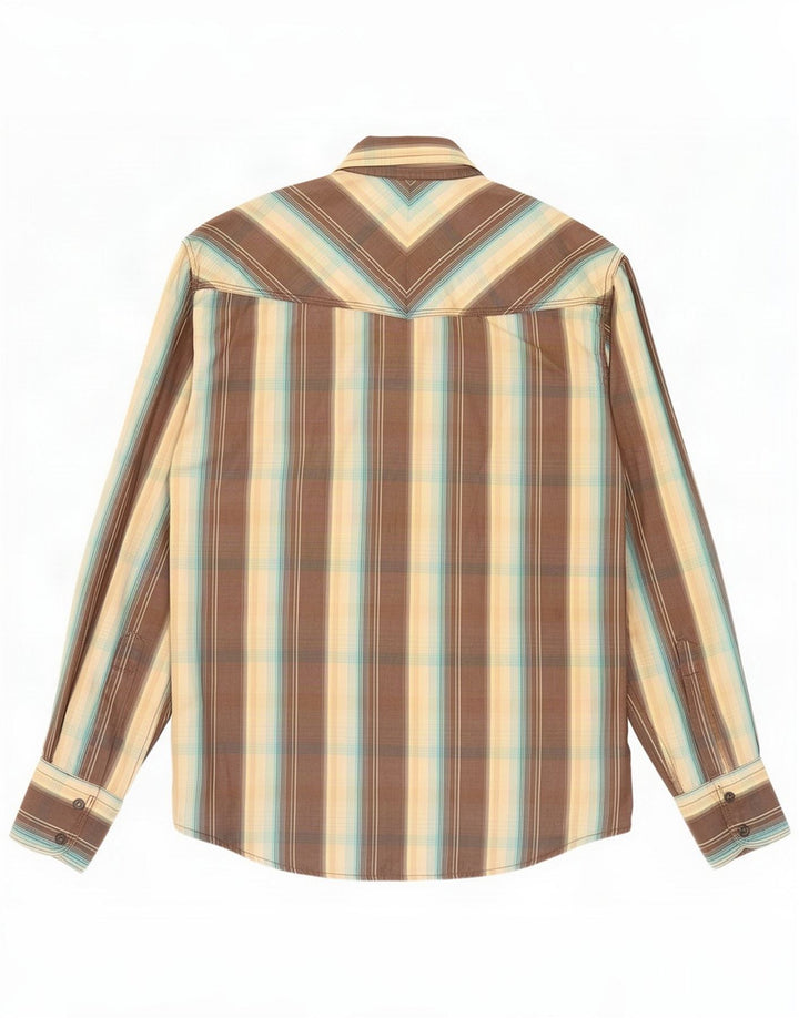 Marlboro Classics Mens Shirt Large Brown Check Cotton
