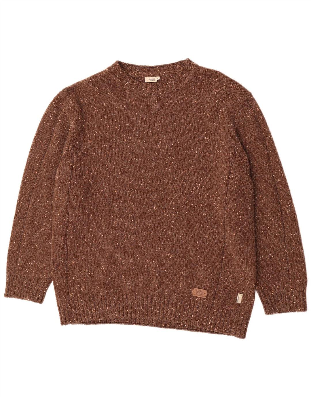 Sweter męski Camel Active z okrągłym dekoltem XL, brązowy, nakrapiany