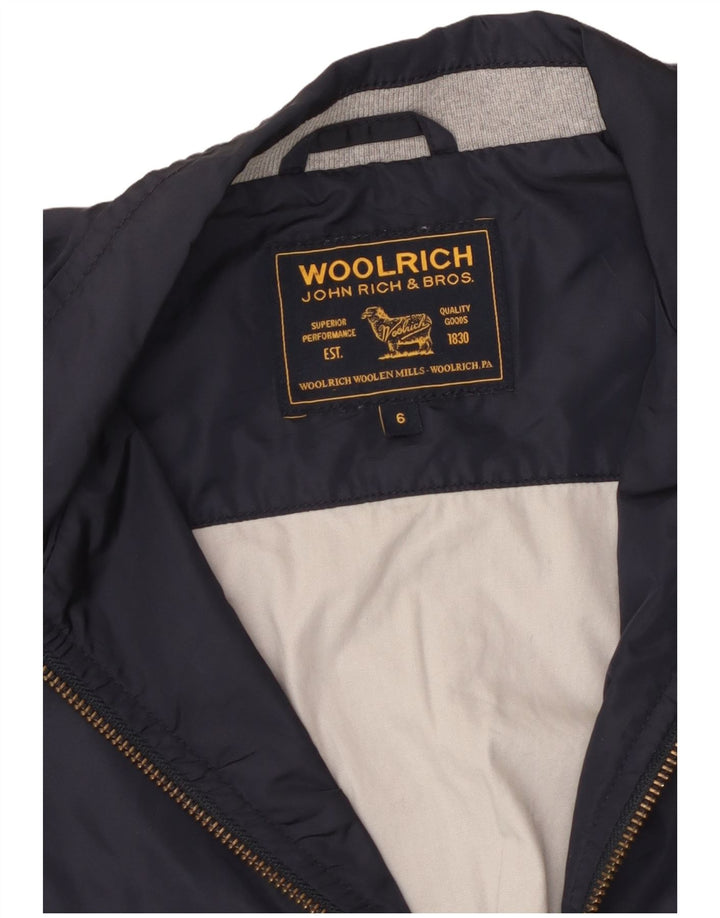 WOOLRICH Chłopięca kurtka bomberka 5-6 lat, granatowa, z blokami kolorów