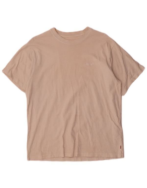 Męski t-shirt Levi's w stylu vintage, top średnio beżowy, bawełniany