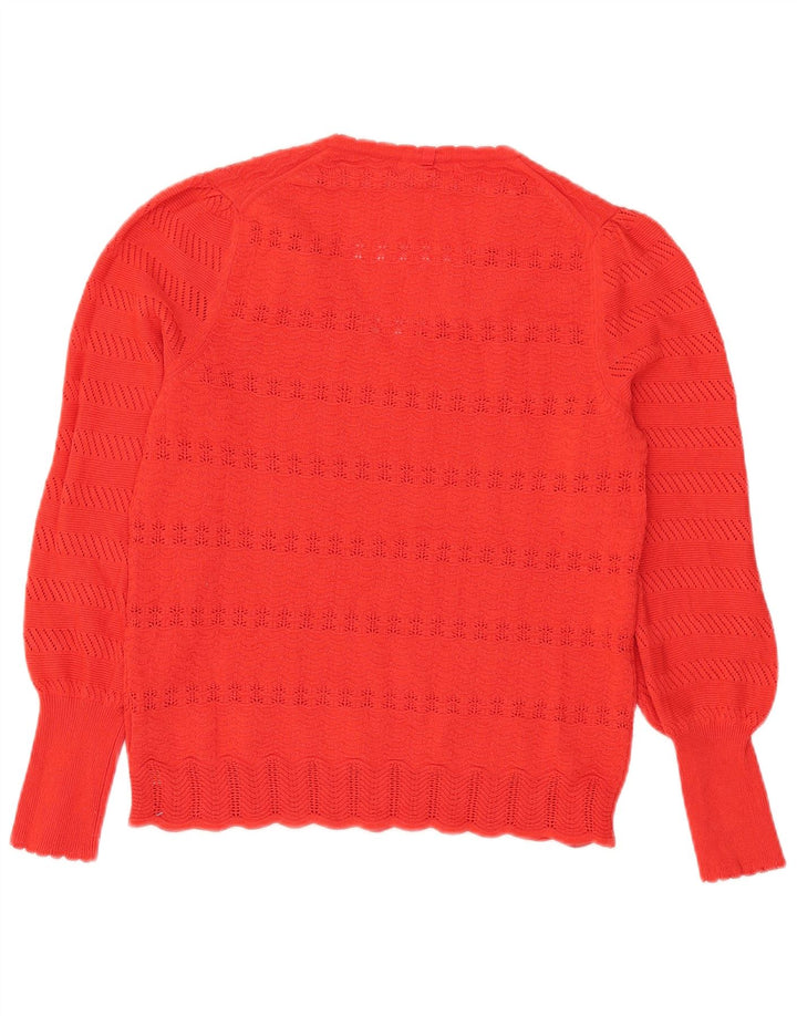 Marks & Spencer Damski sweter z dekoltem w kształcie litery V, UK 14, średni czerwony poliester