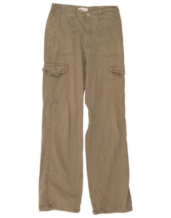 Damskie spodnie cargo o luźnym kroju Zara EU 36 XS W26 L31 Bawełna khaki