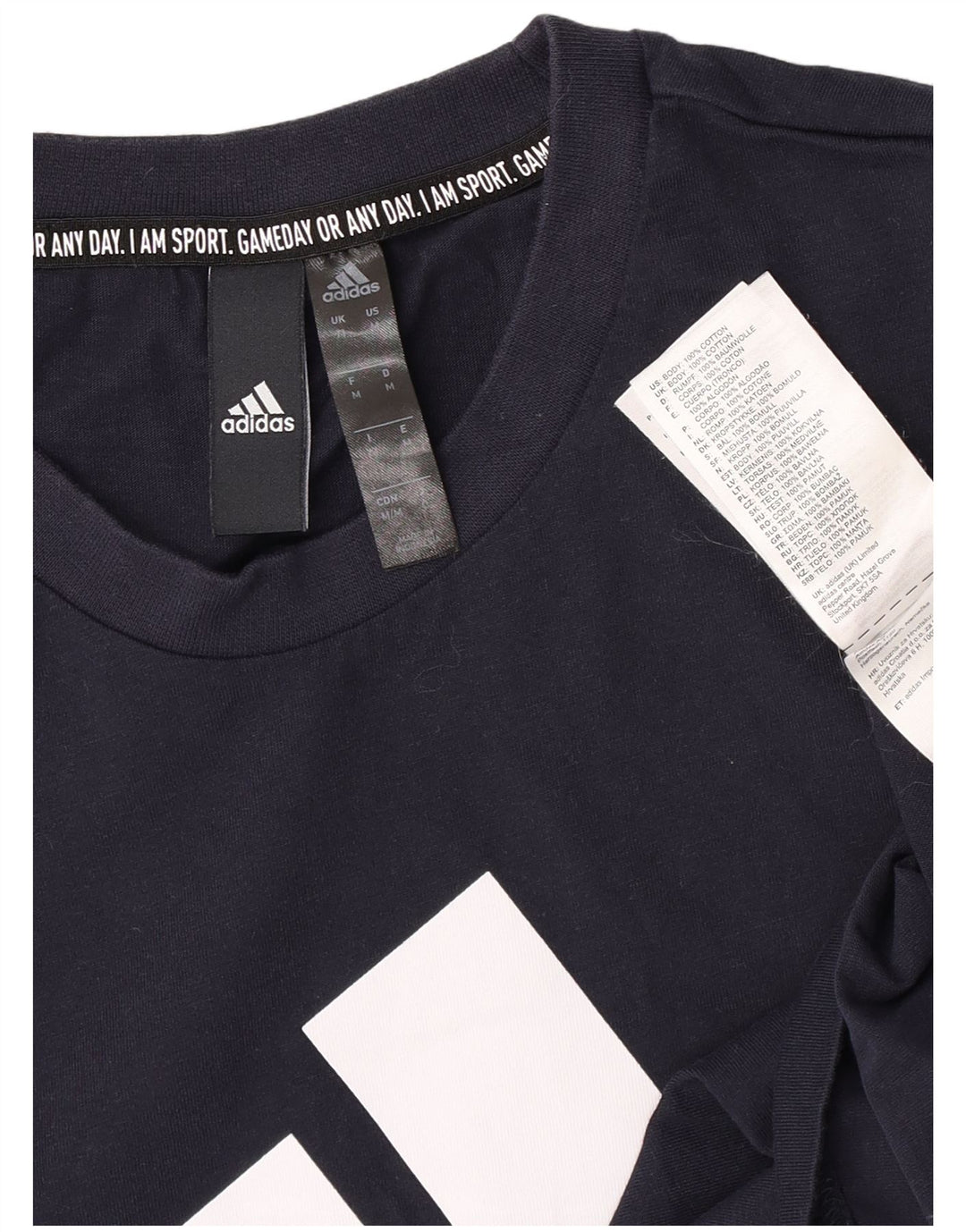 Męska koszulka graficzna Adidas Top Medium Granatowa, bawełniana