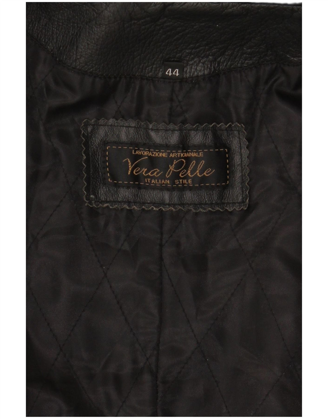 LAVORAZIONE ARTIGIANALE Damski płaszcz skórzany IT 44 Średniej czarnej skóry