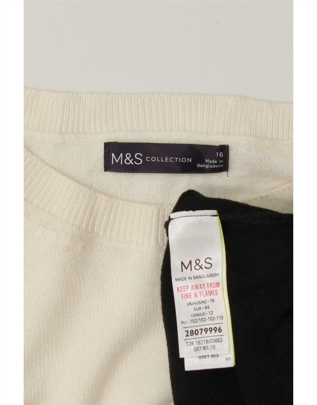 Marks & Spencer Damski sweter z dekoltem w łódkę, UK 16, duży, szary