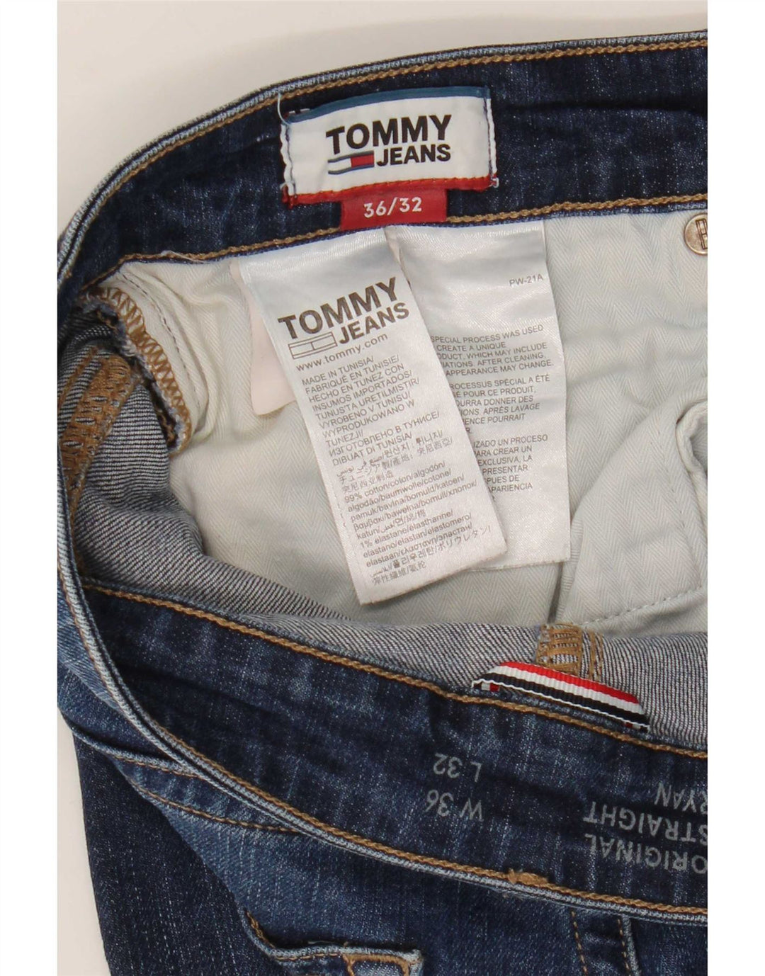 Męskie jeansy męskie Ryan Straight W36 L32 Tommy Hilfiger Ryan Straight W36 L32 Niebieskie bawełniane