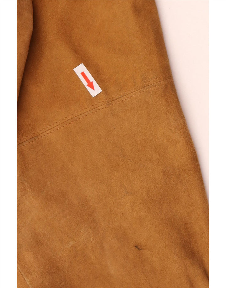 Vintage męska zamszowa kurtka bomber IT 48 średnio brązowa skóra