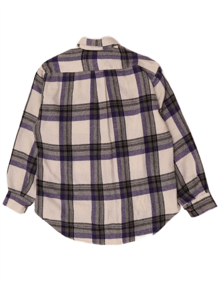 Vintage męska, oversize'owa koszula flanelowa, mała, wielobarwna, poliestrowa krata