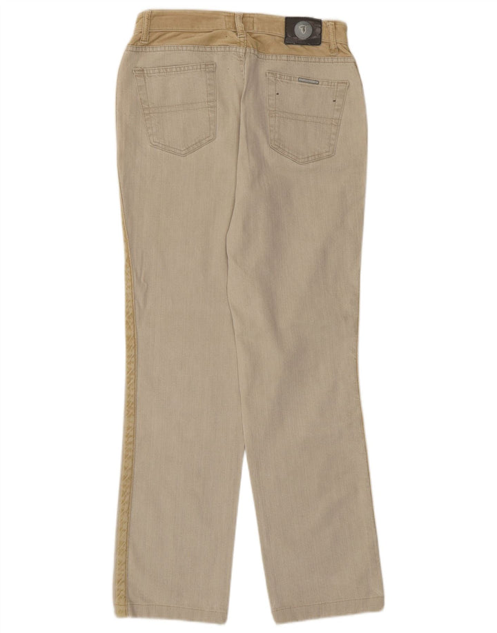 Damskie proste dżinsy Trussardi IT 44 Medium W28 L28 Beżowy blok kolorów