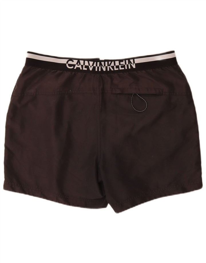 Męskie spodenki kąpielowe Calvin Klein z grafiką, duże, czarne, poliestrowe